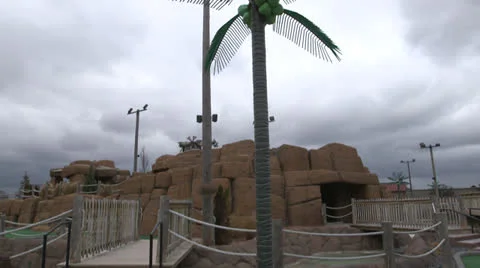 Sad Mini Golf Course HD Video Stock Footage 27135559