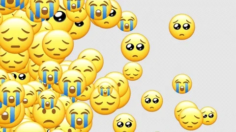 Sad Mixed Animated Emoji Pack with Transitions, Backgrounds, Bursts 스톡 동영상 251601029