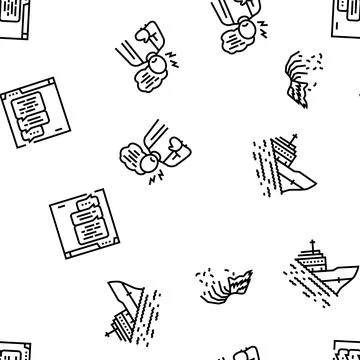 Sad mood emotion face vector seamless pattern 库存插图