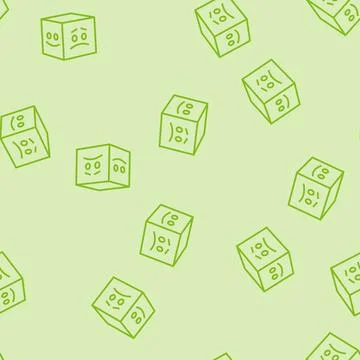 Sad mood line seamless pattern Stock Illustration