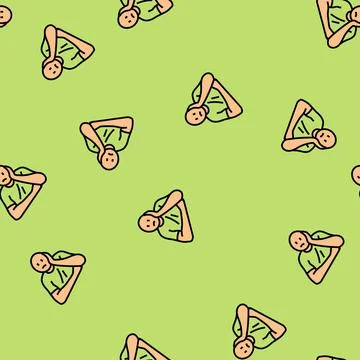 Sad mood man vector seamless pattern Stock Illustration