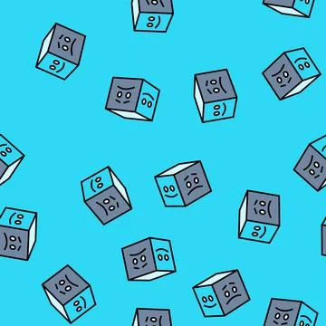 Sad mood vector seamless pattern Stock Illustration
