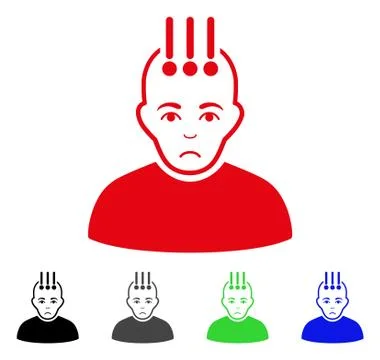 Sad Neural Interface Vector Icon Illustrazione stock