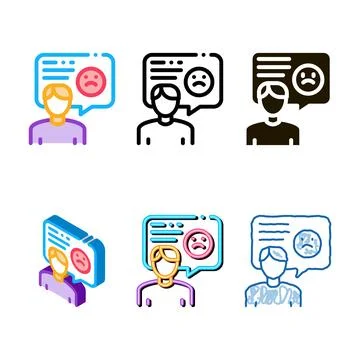 Sad pack man frame icon vector outline Stock Illustration