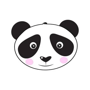 Sad panda face. Cute panda face. Vector illustration isolated on white backgr Stock Illustration