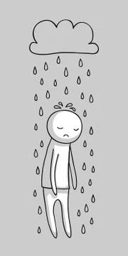 Sad person concept Stock Illustration