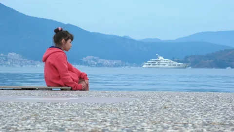 Sad poor child. Stock Footage 232959606