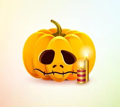 Sad pumpkin Stock Illustration