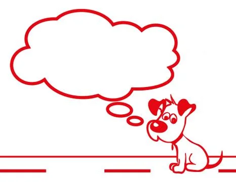 Sad puppy red flat image Stock Illustration