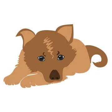 Sad puppy vector Stock Illustration
