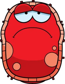 Sad Red Blood Cell Stock Illustration