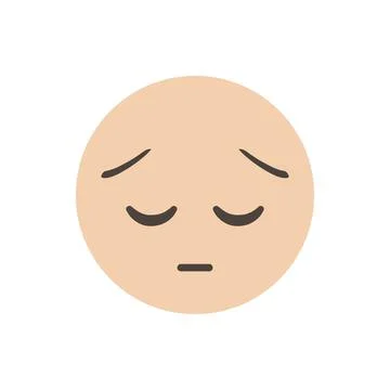 Sad, sad face, sorrowful. Vector illustration. realistic emoticon. 3D emoticon Illustrazione stock