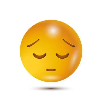 Sad, sad face, sorrowful. Vector illustration. realistic emoticon. 3D emoticon Illustrazione stock