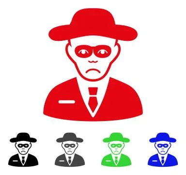 Sad Security Agent Vector Icon Illustrazione stock