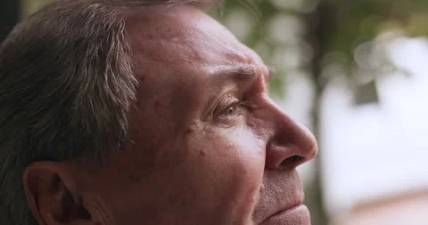 Sad senior man, thinking and window with ideas, memory and vision of life Stock Footage 248520368