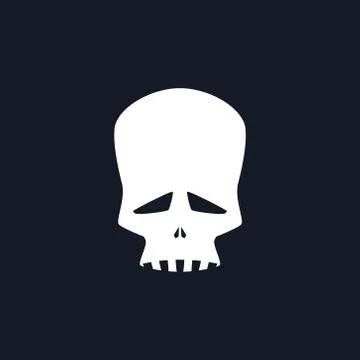 Sad Skull Isolated 스톡 일러스트