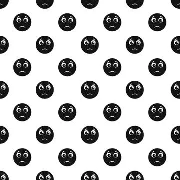 Sad smile pattern seamless Stock Illustration