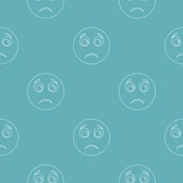 Sad smile pattern vector seamless Stock Illustration