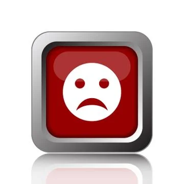 Sad smiley icon. Internet button on white background. Stock Illustration