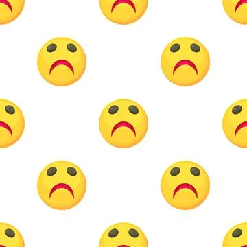 Sad smiley pattern seamless vector Stock Illustration