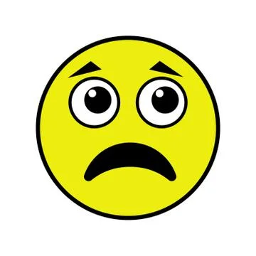 Sad smiley on a white background Stock Illustration
