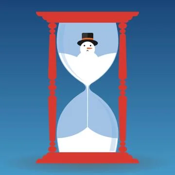 Sad snowman Stock Illustration