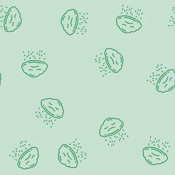 Sad stormy clouds mood line seamless pattern Stock Illustration