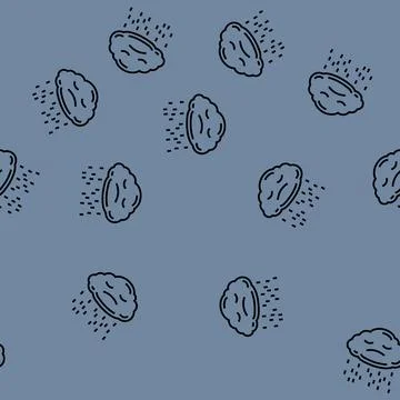 Sad stormy clouds mood vector seamless pattern イラスト素材