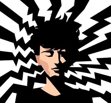 Sad stressed man Stock Illustration