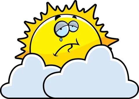 Sad Sun Stock Illustration