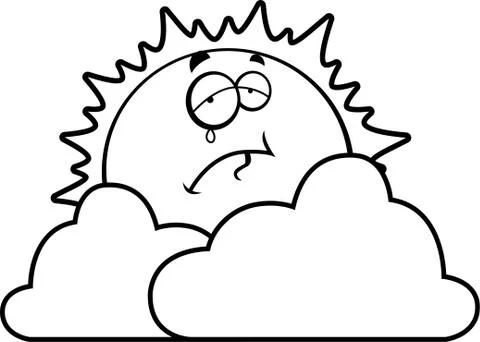 Sad Sun Stock Illustration