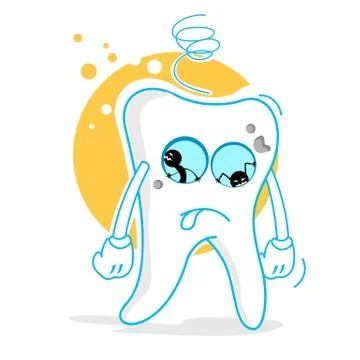 Sad teeth Stock Illustration