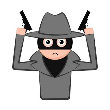 Sad thief cartoon Stock Illustration