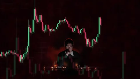 A sad trader in a falling market Stock Footage 295888958