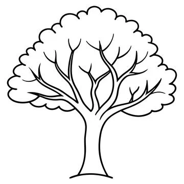 Sad Tree Vector Illustration for children’s books, comics, and t-shirt design Illustrazione stock