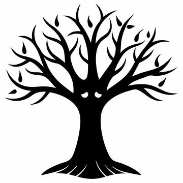 Sad Tree Vector Illustration for children’s books, comics, and t-shirt design Illustrazione stock