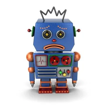 Sad vintage robot Ilustração Stock