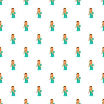 Sad woman character pattern expressing grief and despair Stock Illustration