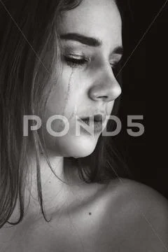 Sad woman crying Stock Photos