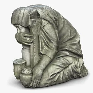 Sad Woman Monument 3D Model