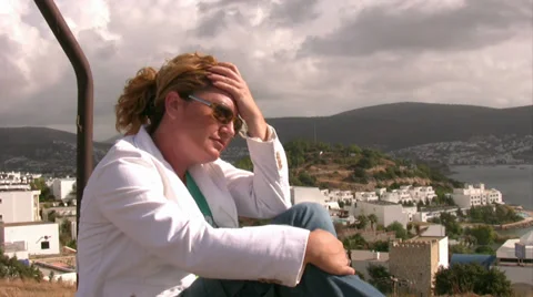 Sad woman thinking  Stock Footage 32242219