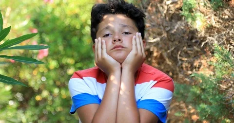 Sad young boy Stock Footage 92439413