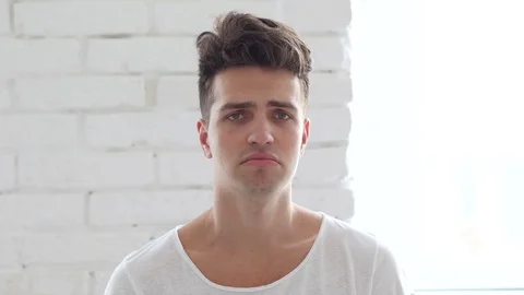 Sad Young Man Feeling Upset Stock Footage