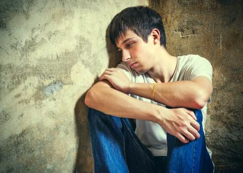 Sad Young Man Foto stock