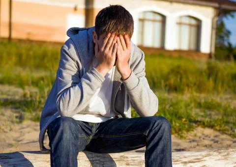 Sad Young Man Foto stock