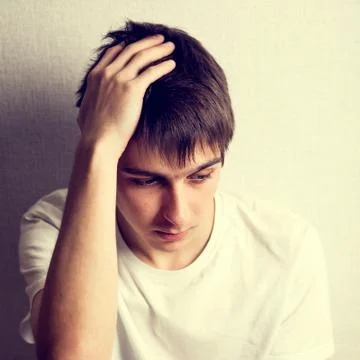 Sad Young Man Foto stock
