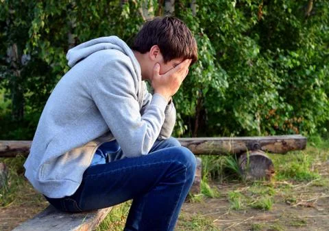 Sad Young Man Foto stock