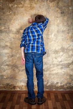 Sad Young Man Foto stock