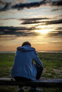 Sad Young Man Foto stock