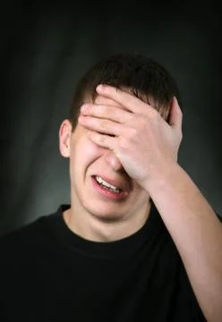 Sad Young Man Foto stock